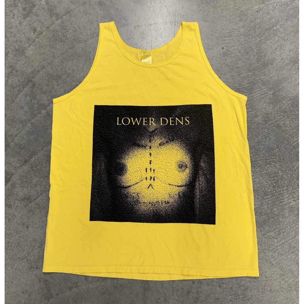 Lower Dens Band Tank Top Men's Large Yellow Indie Rock Graphic Album Shirt